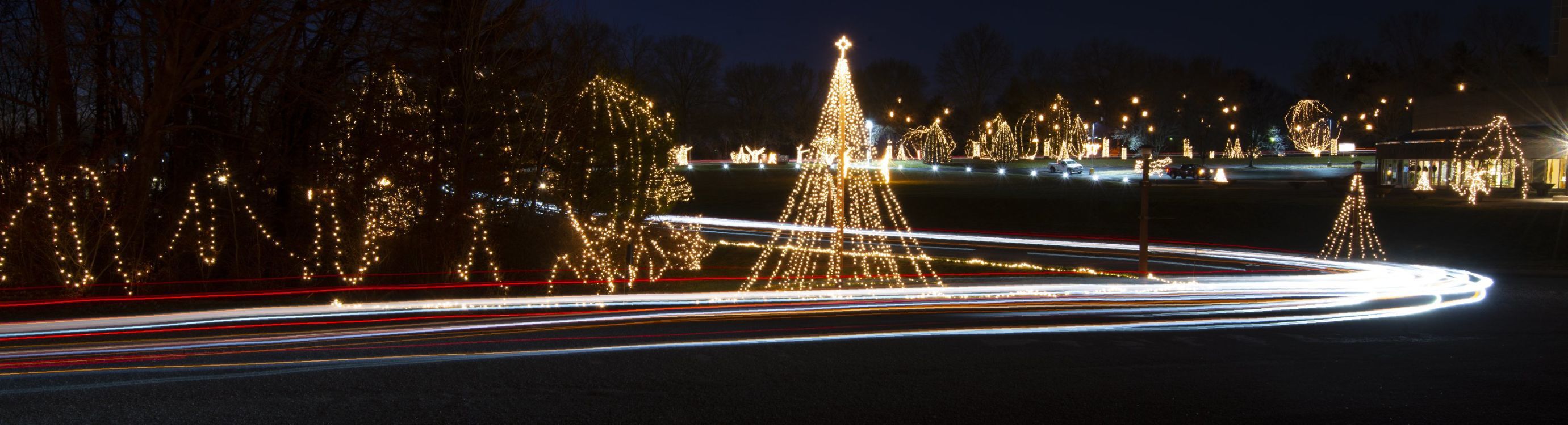 Way of Lights holiday light display at the National Shrine of Our Lady of the Snows